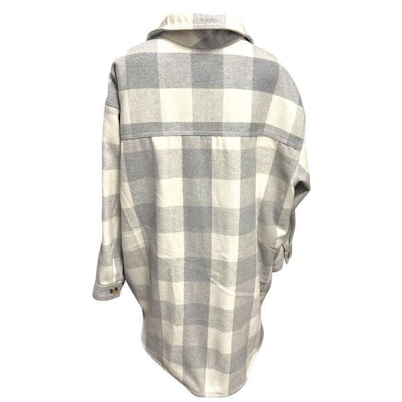 XXL Old Navy Womens Button Down Collared Shacket Heavy Flannel - Picture 10 of 12